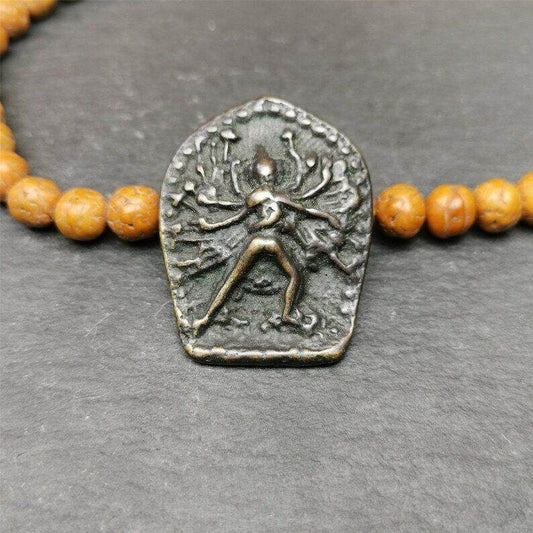Buddhism Kalacakra-vajra Amulet Badge,60 years old - Gandhanra-ART