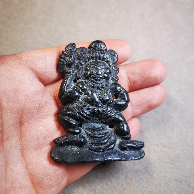 Gandhanra Tibetan Buddhism Statue,Vajrapani Statue,Made of Obsidian