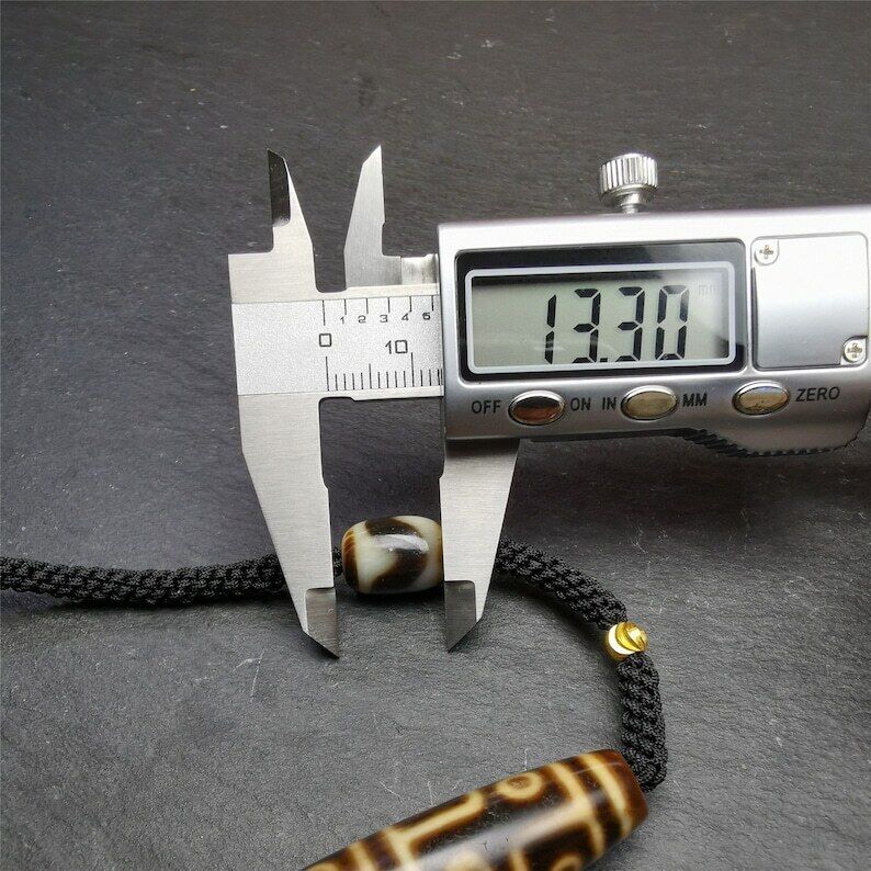 12 Eyes Bodhi Dzi Bead Necklace, 2.15" x 0.51" Gandhanra-ART