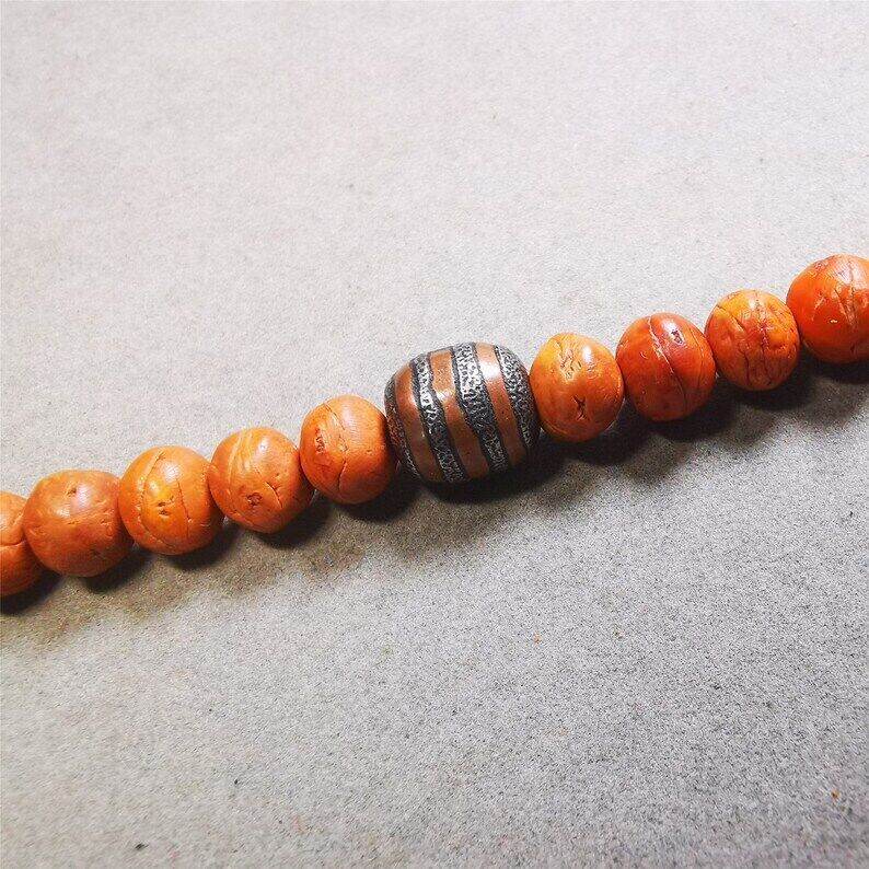 Mala Spacer Bead,Cold Iron Stripe Marker Beads for Prayer Beads Necklace - Gandhanra-ART