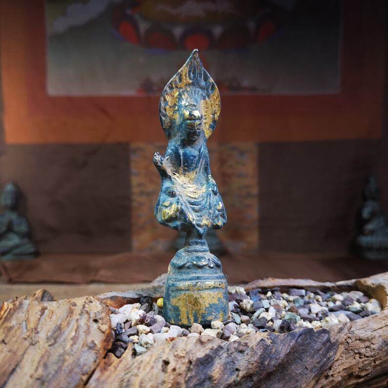 Tibetan Statue,Gilt Avalokitesvara,Padmapani - Gandhanra-ART