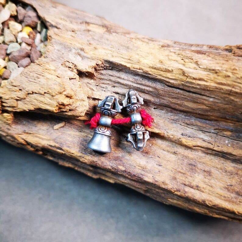 Amulet Pendant,Mini Vajra and Dorje Bell, Mala Accessories - Gandhanra-ART