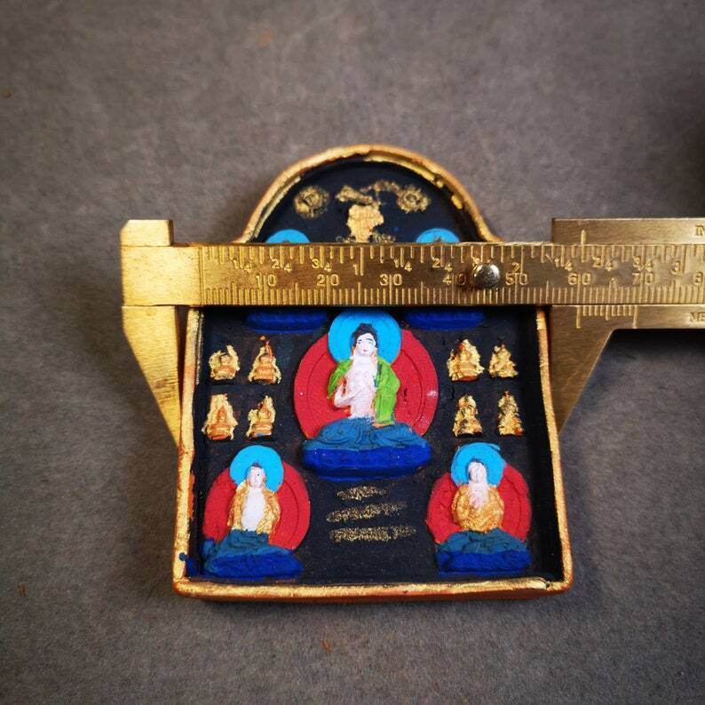 Gandhanra Painted Tibetan Tsa Tsa Mold Statue,Five Dhyani Buddhas - Gandhanra-ART