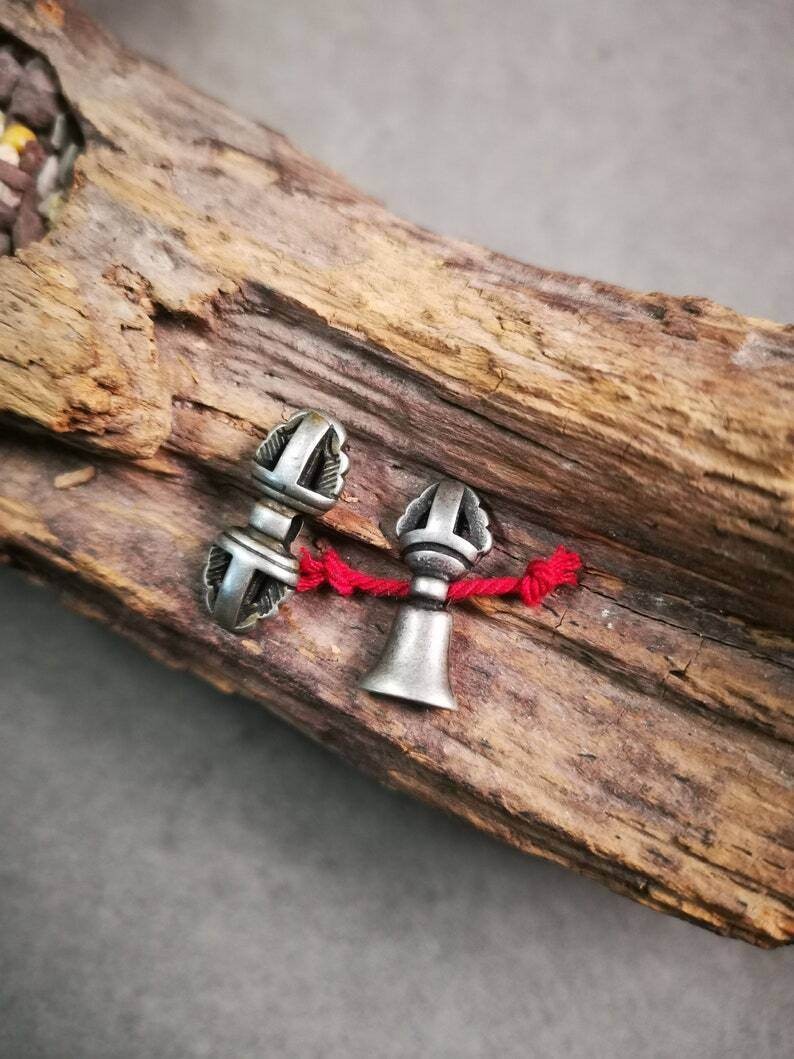 Amulet Pendant,Mini Vajra and Dorje Bell, Mala Accessories - Gandhanra-ART