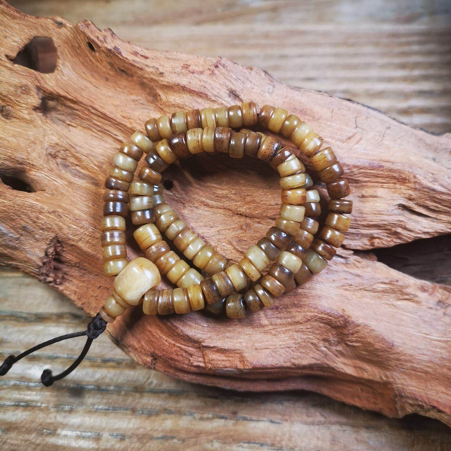 Yak Bone Mala,108 Prayer Beads Necklace - Gandhanra-ART