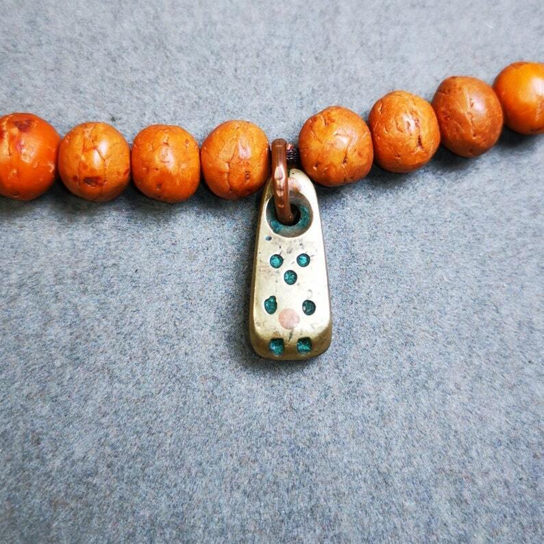 Tibetan Buddhist Mala Pendant,Mantra Dot Charm Amulet for Prayer Beads