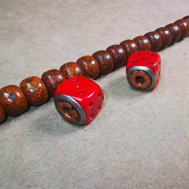 Mala Spacer Bead,Yak Bone Dice Marker Beads for Prayer Beads Necklace - Gandhanra-ART