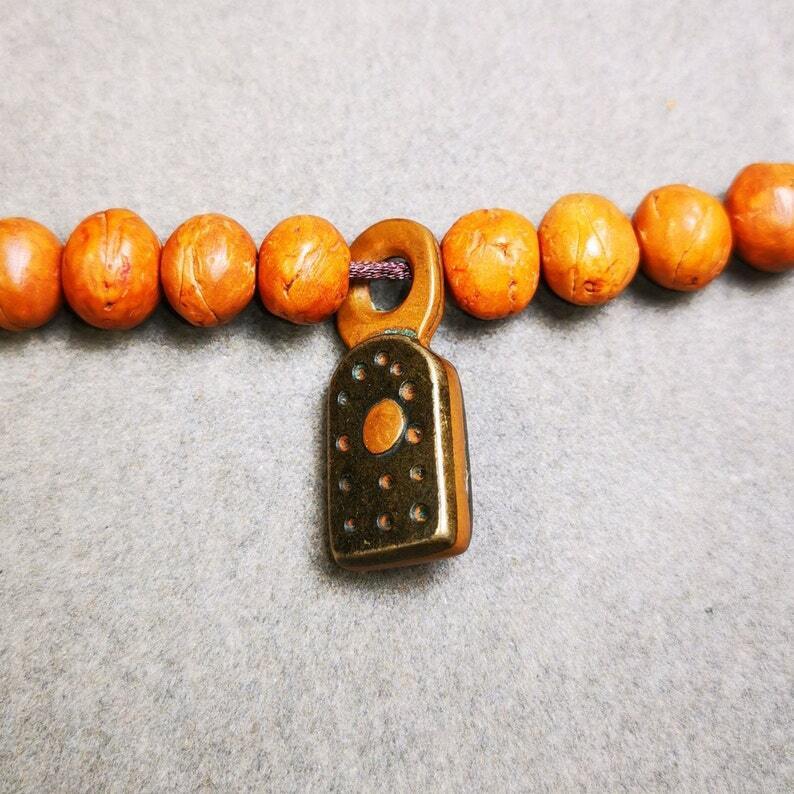 Tibetan Buddhist Mala Pendant,Mantra Dot Charm Amulet for Prayer Beads
