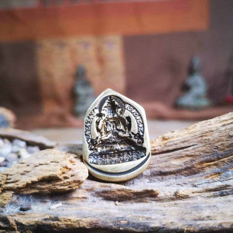 Statue Tsa Tsa Mold Amulet,Chenrezig,Copper Mould - Gandhanra-ART