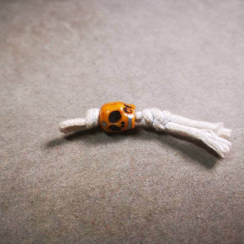 Yak Bone Carved Skull Prayer Bead Pendant,Bead Counter Clip Amulet for Mala - Gandhanra-ART