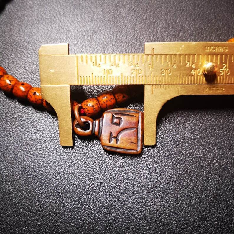 Yak Bone Carved Letter Prayer Bead Pendant - Gandhanra-ART