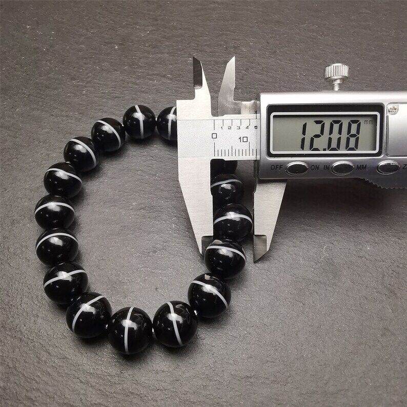 Black Agate Prayer Beads Bracelet - Gandhanra-ART