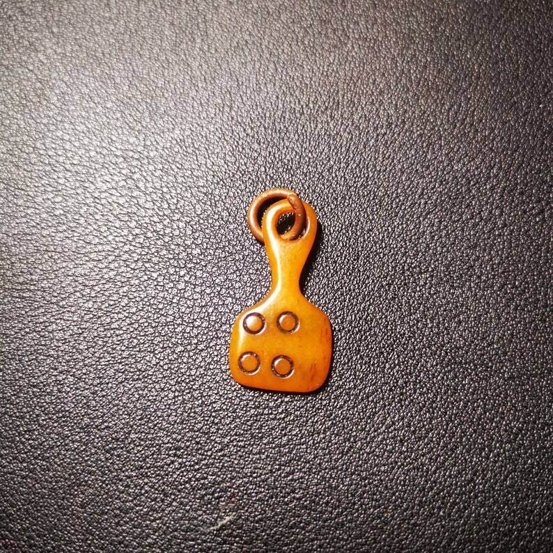 Yak Bone Carved Mantra Dot Prayer Bead Pendant,Bead Counter Clip Amulet for Mala - Gandhanra-ART