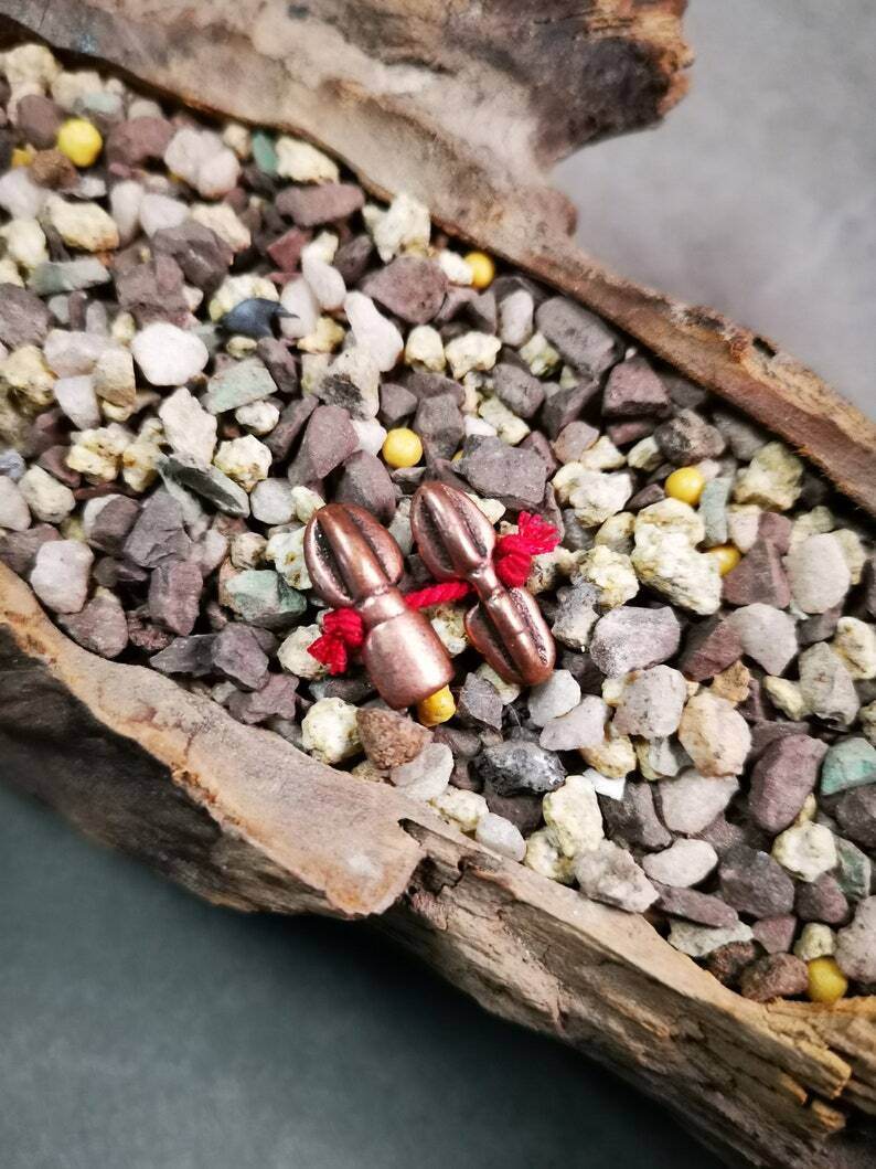 Amulet Pendant,Mini Vajra and Dorje Bell, Mala Accessories - Gandhanra-ART