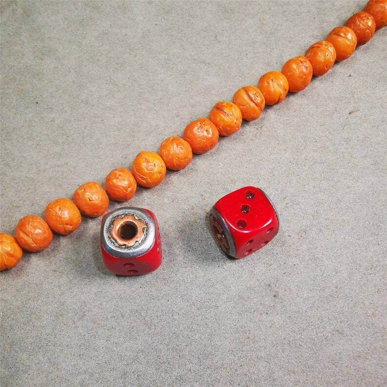 Mala Spacer Bead,Yak Bone Dice Marker Beads for Prayer Beads Necklace - Gandhanra-ART