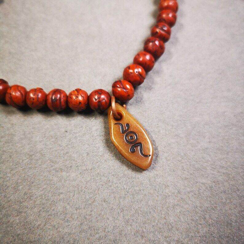 Yak Bone Carved Mani Jewel Prayer Bead Pendant - Gandhanra-ART