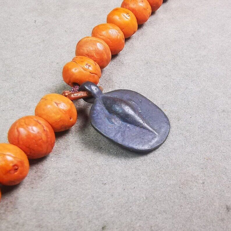 Gandhanra Tibetan Mala Pendant,Shankha Conch Amulet for Prayer Beads,Bag Hanging,0.84"