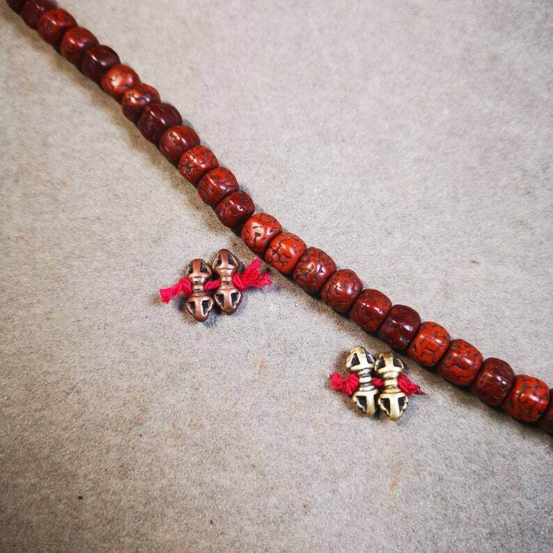 Amulet Pendant,Mini Vajra and Dorje Bell, Mala Accessories - Gandhanra-ART