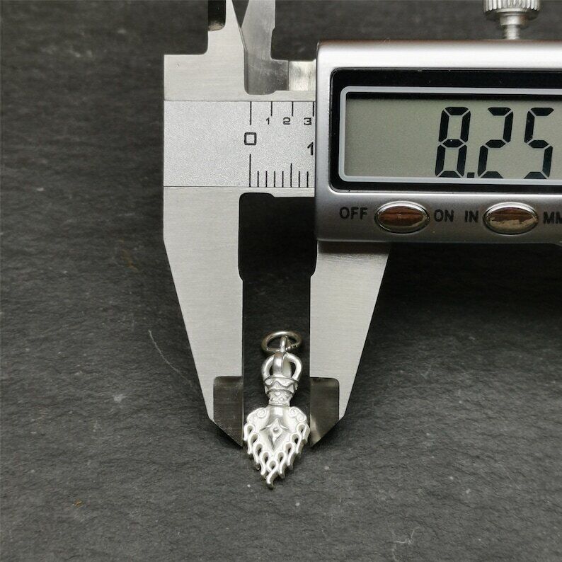 Tibetan Buddhism Amulet, Fire Vajra Sword of Manjushri,Sterling Silver