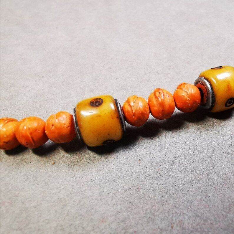 Mala Spacer Bead,Yak Bone Dice Marker Beads for Prayer Bead Necklace - Gandhanra-ART