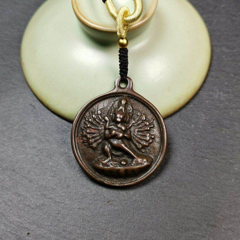 Thokcha Amulet,Chakrasamvara with Vajravarahi Badge - Gandhanra-ART