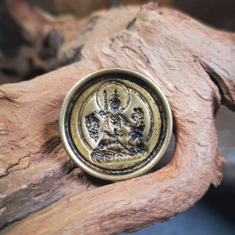 Gandhanra Old Tibetan Statue Tsa Tsa Mold,Guru Rinpoche,Padmasambhava,Small size 3.5cm
