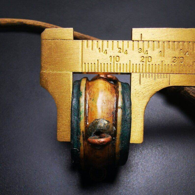 Buddhist Yak Bone Carved Damaru Drum,Mini Chod Drum - Gandhanra-ART