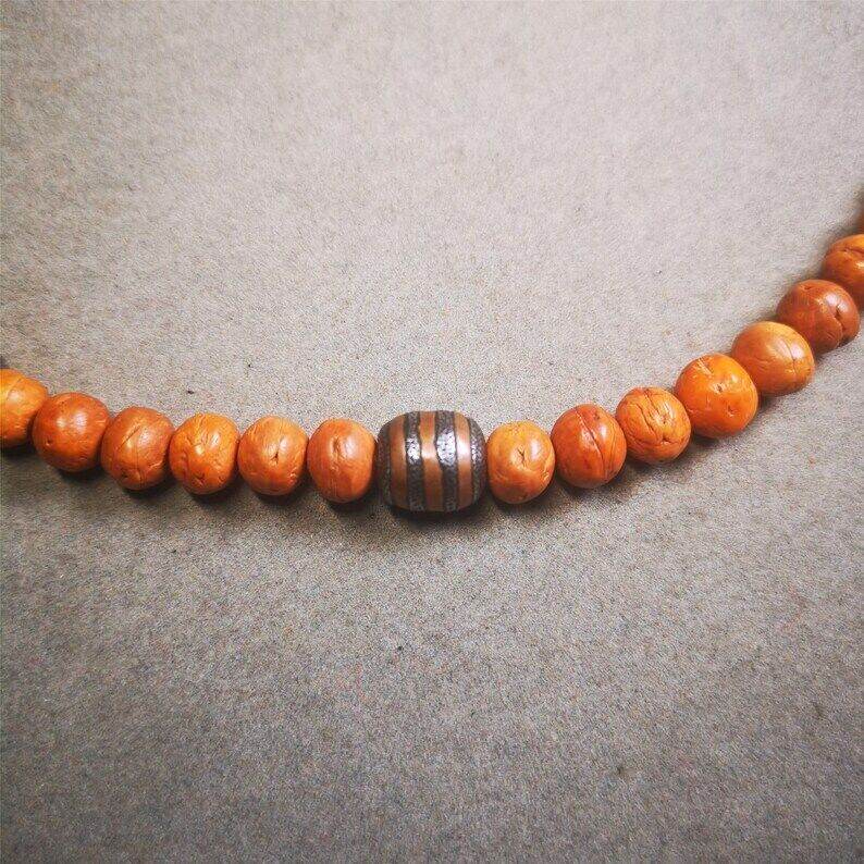 Mala Spacer Bead,Cold Iron Stripe Marker Beads for Prayer Beads Necklace - Gandhanra-ART