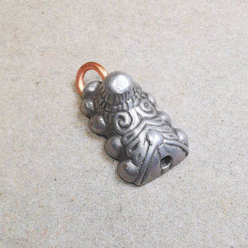 Mala Pendant,Snow Lion Amulet for Prayer Beads - Gandhanra-ART