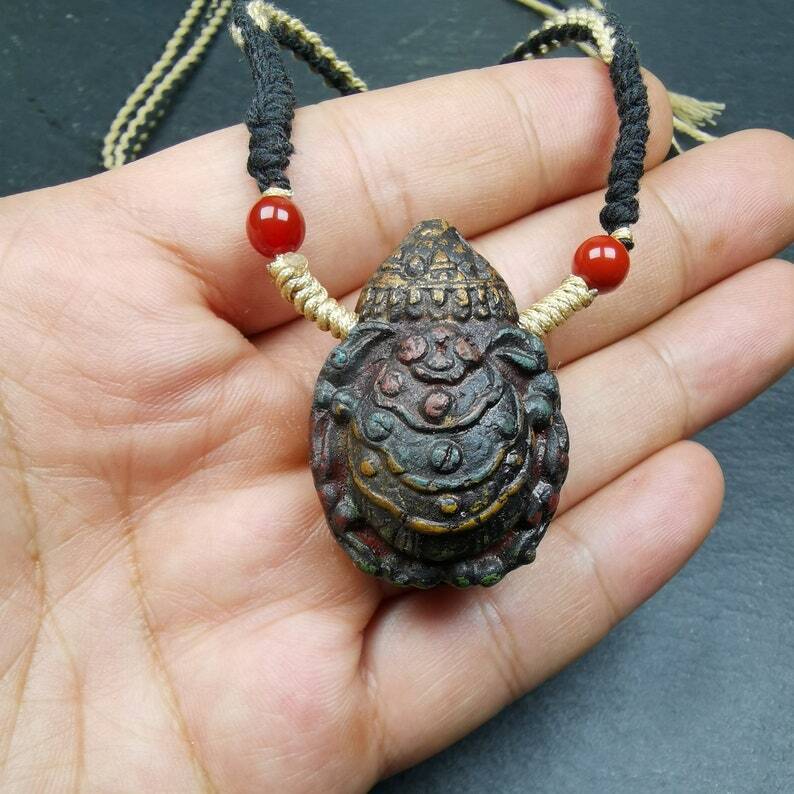 Old Tibetan Tsa Tsa Mold Amulet, Scorpion Guru of Padmasambhava