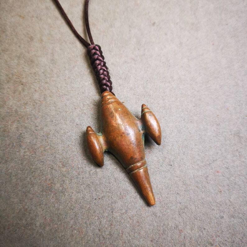 Insignia Vintage Shankha (Concha Divina), colgante de amuleto protector budista tibetano
