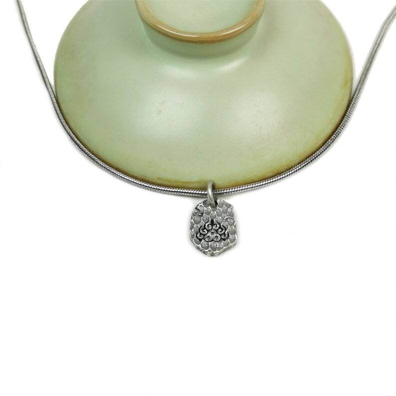 Tibetan Lucky Charm, Unique Buddhism Flame,Silver Pendant Amulet - Gandhanra-ART