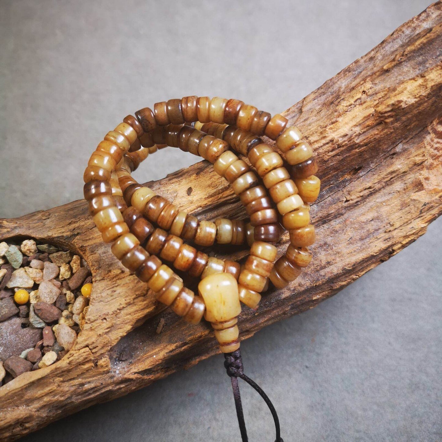 Yak Bone Mala,108 Prayer Beads Necklace - Gandhanra-ART