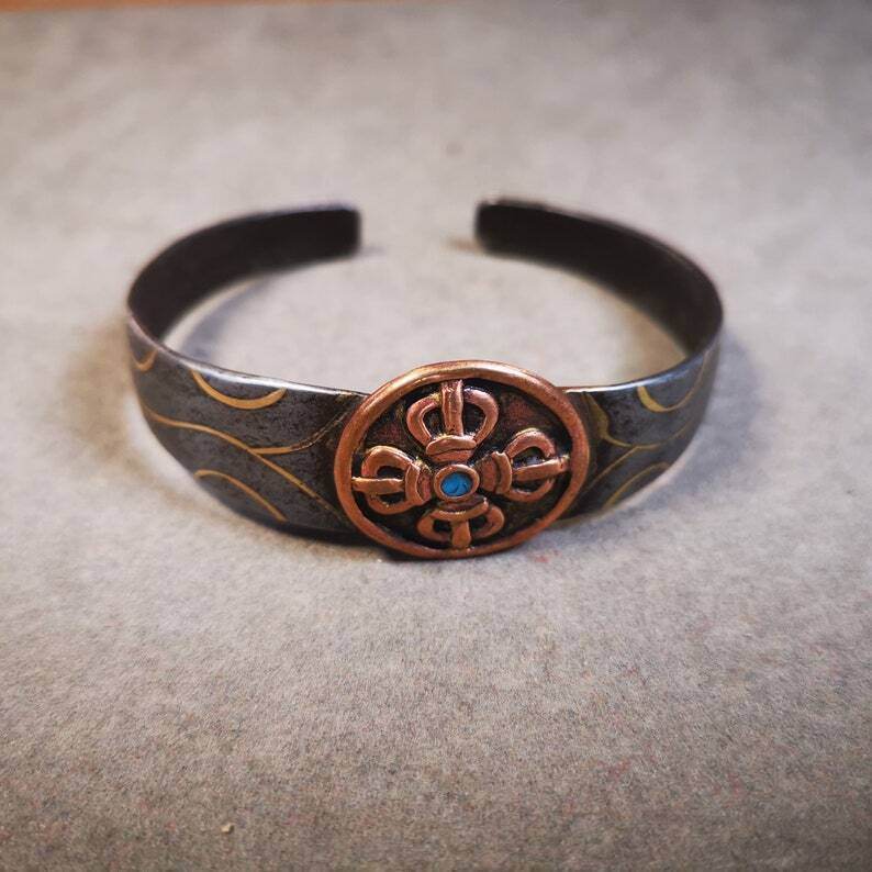 Bangle,Unique Cross Vajra Cuff Bracelet,Protection Jewelry - Gandhanra-ART
