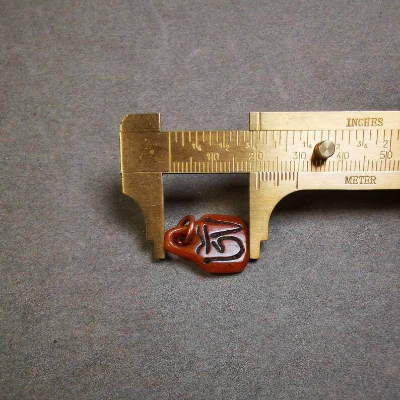 Yak Bone Carved OM Letter Prayer Bead Pendant - Gandhanra-ART