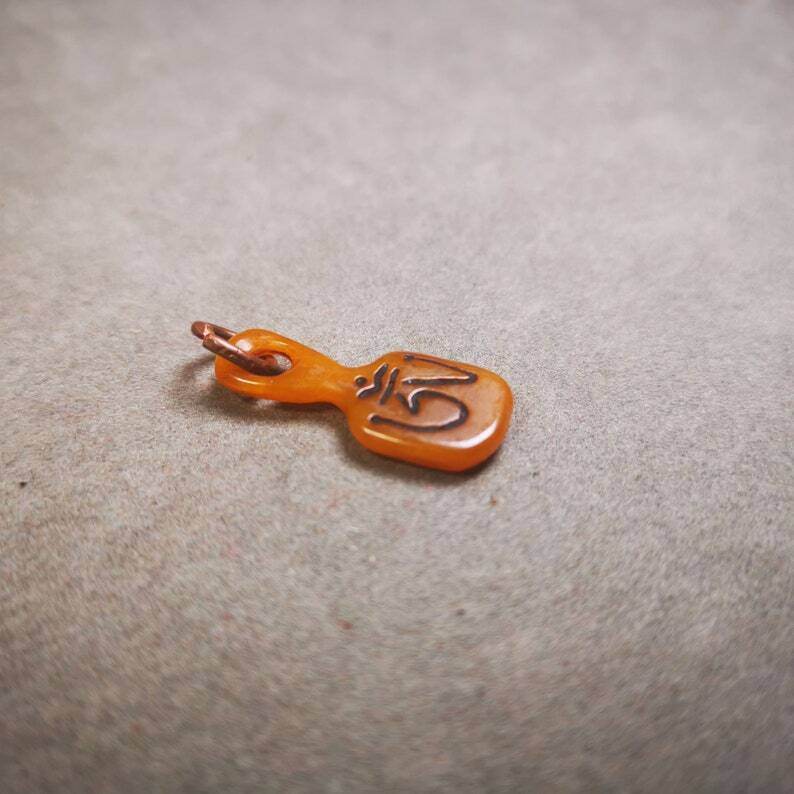 Yak Bone Carved OM Letter Prayer Bead Pendant - Gandhanra-ART