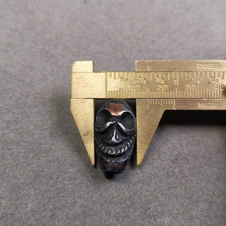 Mala Guru Bead, Skull Shape T-drilled 3-Hole Bead - Gandhanra-ART