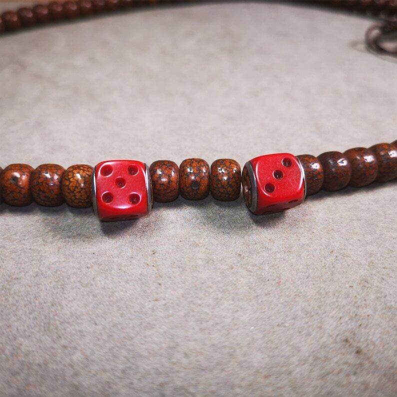 Mala Spacer Bead,Yak Bone Dice Marker Beads for Prayer Beads Necklace - Gandhanra-ART