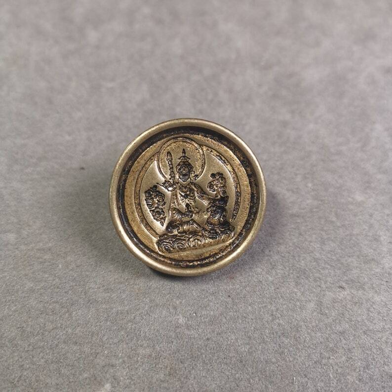 Gandhanra Old Tibetan Statue Tsa Tsa Mold,Guru Rinpoche,Padmasambhava,Small size 3.5cm