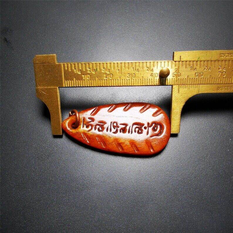 Amulet,Yak Bone Carved OM Mani Padme Hum Mantra,Tibetan Letter - Gandhanra-ART