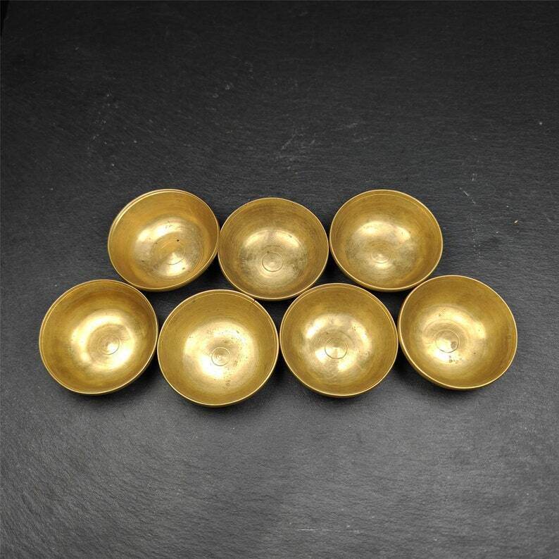 Water Offering Bowls,1 Set of 7 Yonchap Bowls,from Kathok - Gandhanra-ART