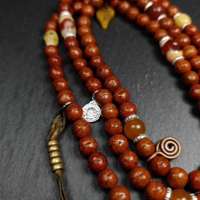 Mala Necklace, 10mm Prayer Beads - Gandhanra-ART