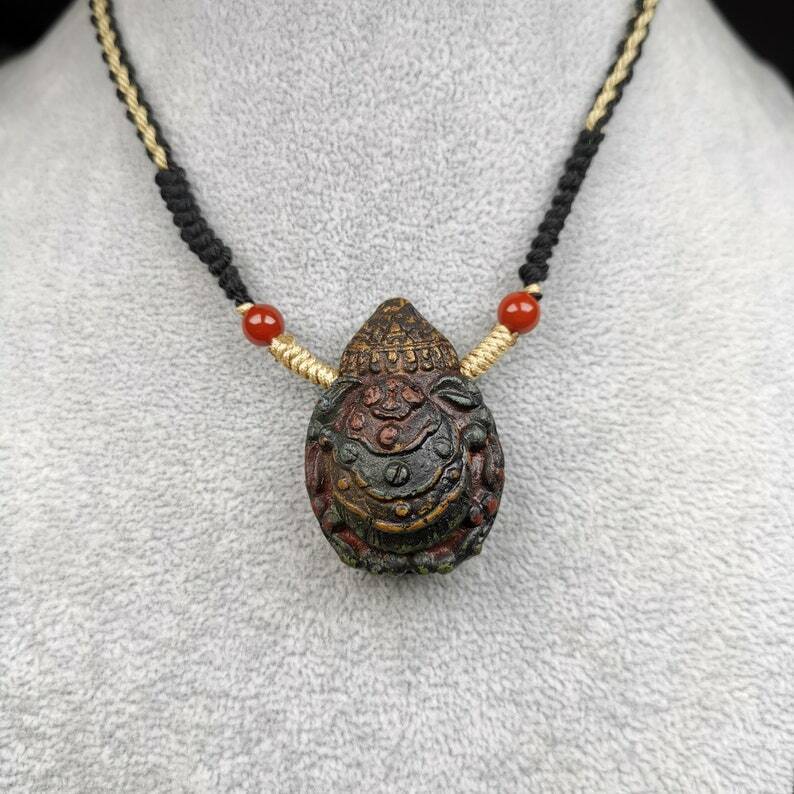 Old Tibetan Tsa Tsa Mold Amulet, Scorpion Guru of Padmasambhava
