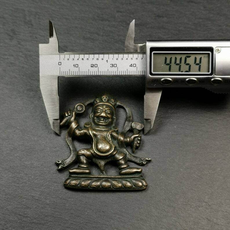 Tibetan Buddhist Statue,Mahakala Holding a Drum - Gandhanra-ART