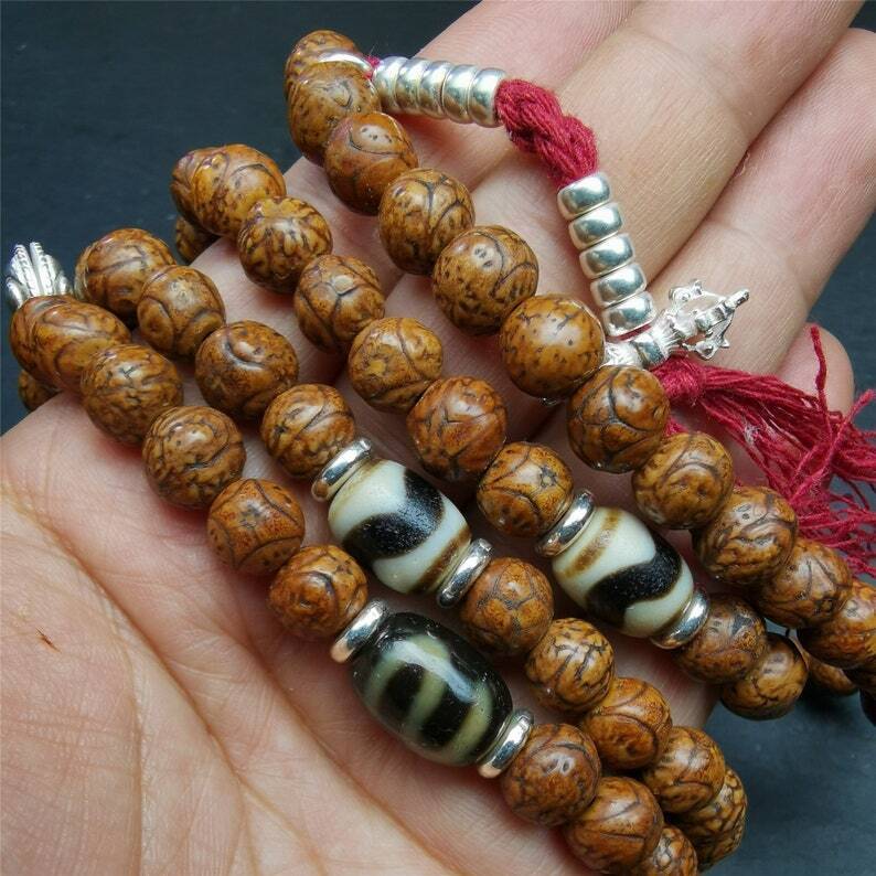 108 Dragon Eyes Bodhi Prayer Beads 0.35"