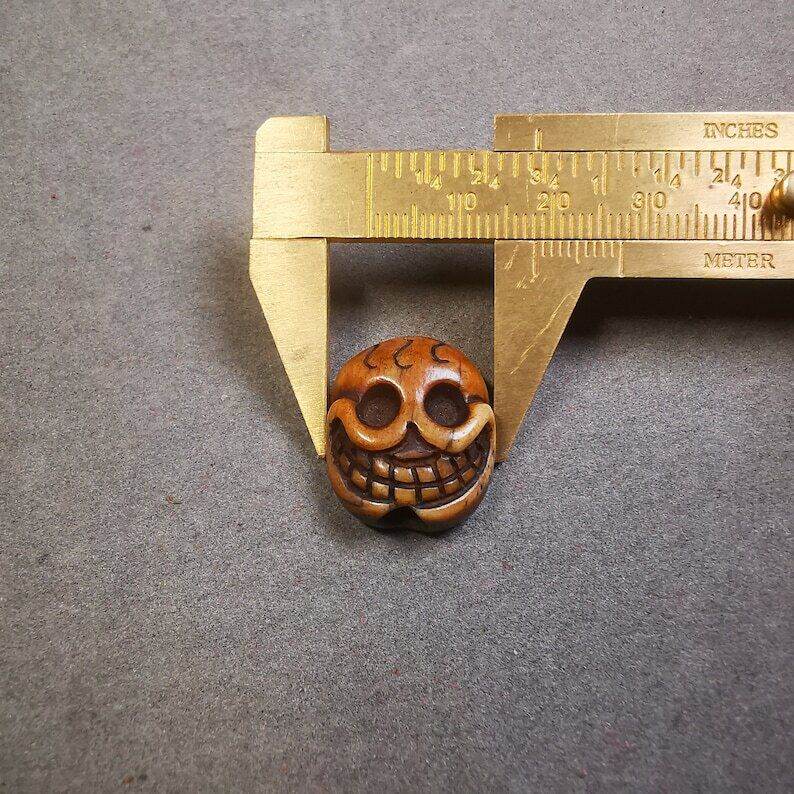 Yak Bone Carved Citipati Skull Amulet Pendant,Spacer Bead for Mala - Gandhanra-ART