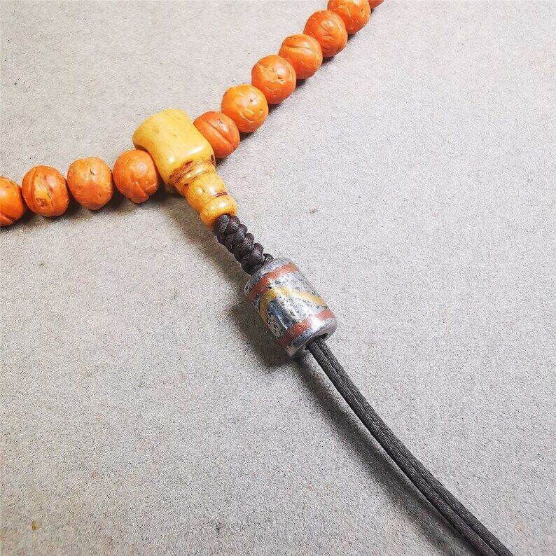 Mala Spacer Bead,Cold Iron Stripe Marker Beads for Prayer Beads Necklace - Gandhanra-ART