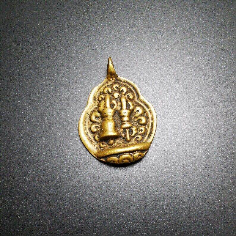 Buddhist Amulet,vajra (club) and tribu (bell) Pendant - Gandhanra-ART