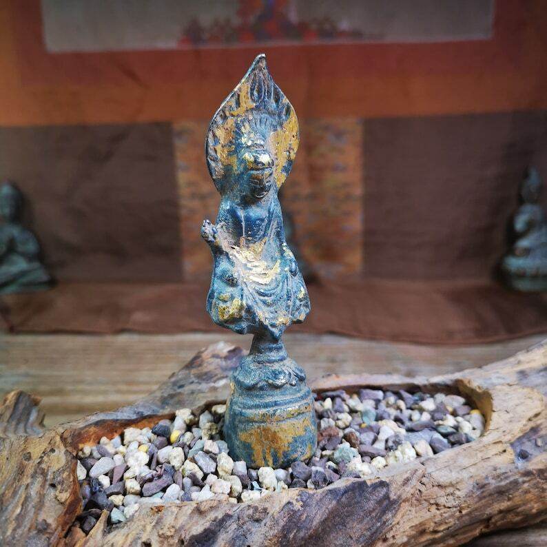 Tibetan Statue,Gilt Avalokitesvara,Padmapani - Gandhanra-ART