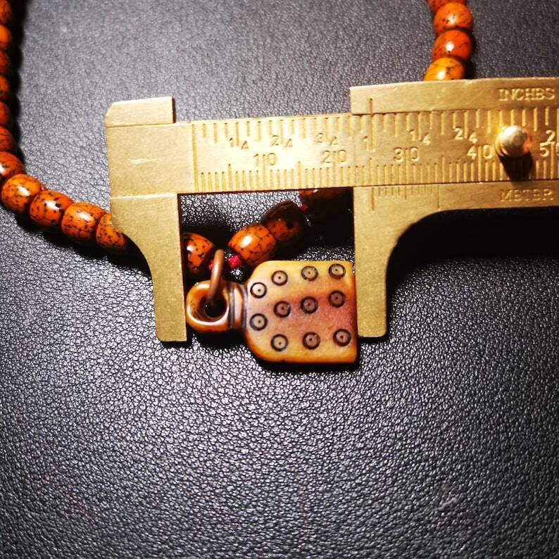 Yak Bone Carved Skull Prayer Bead Pendant - Gandhanra-ART